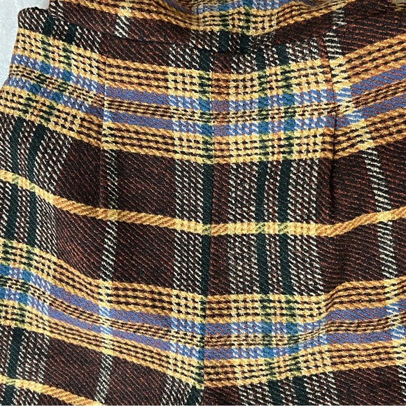 Cider Square Neck Preppy Countryside Tweed Plaid Jumpsuit Overall Wide Leg SZ M - Picture 7 of 16